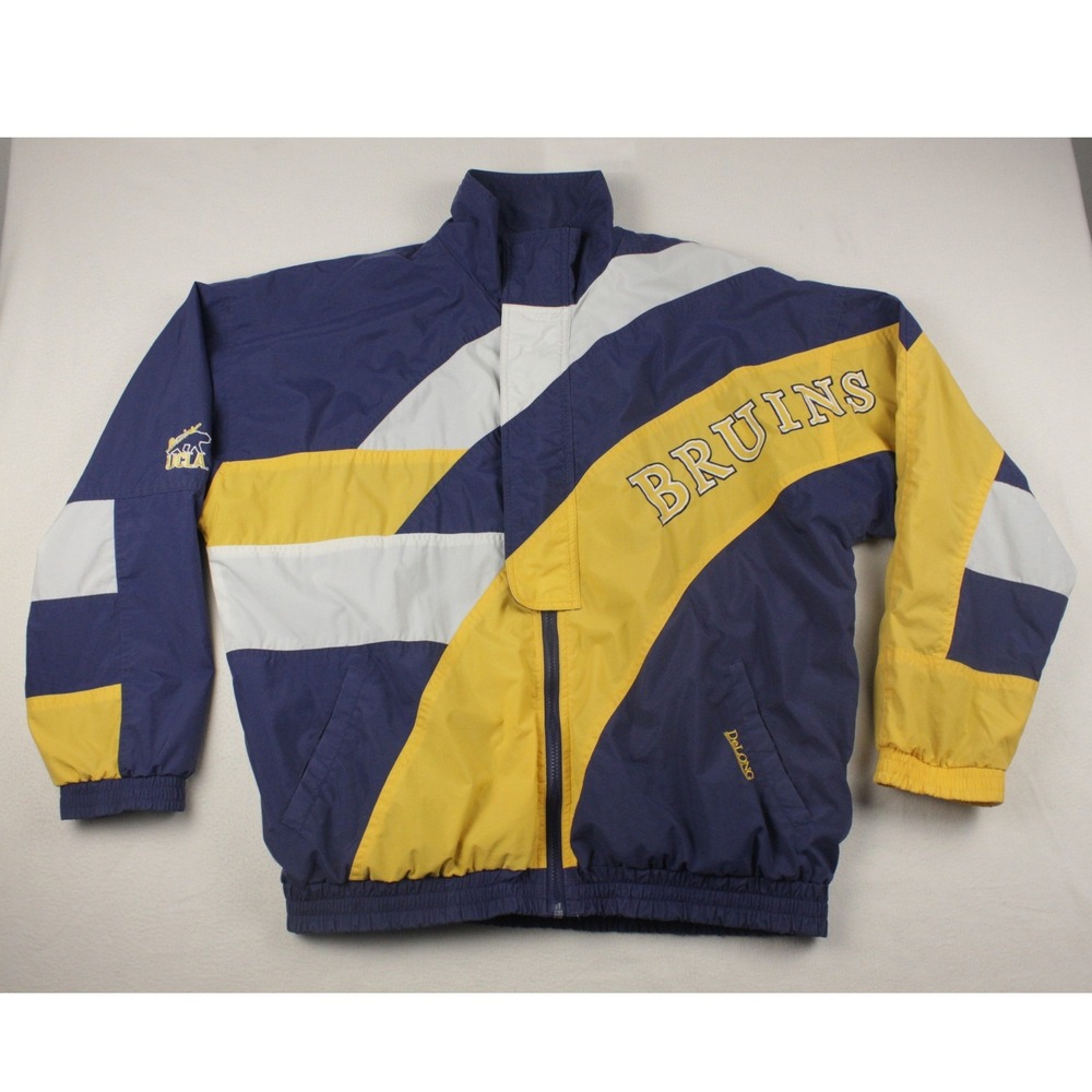 Vintage DeLong UCLA Bruins Mens XL Colorblock Windbreaker Jacket Embroidered